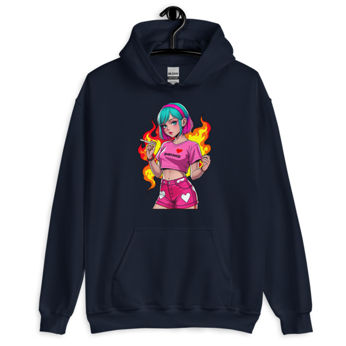 Anime Vape Girl – Unisex Hoodie — navy