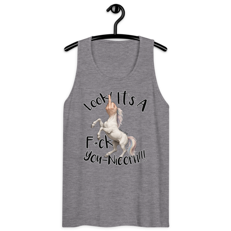 F•ck Unicorn – Men’s premium tank top — athletic heather