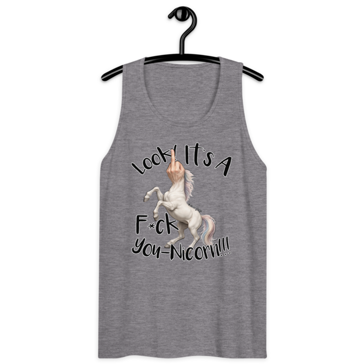 F•ck Unicorn – Men’s premium tank top — athletic heather