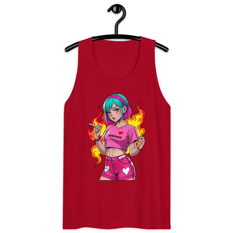 Anime Vape Girl – Men’s premium tank top — red