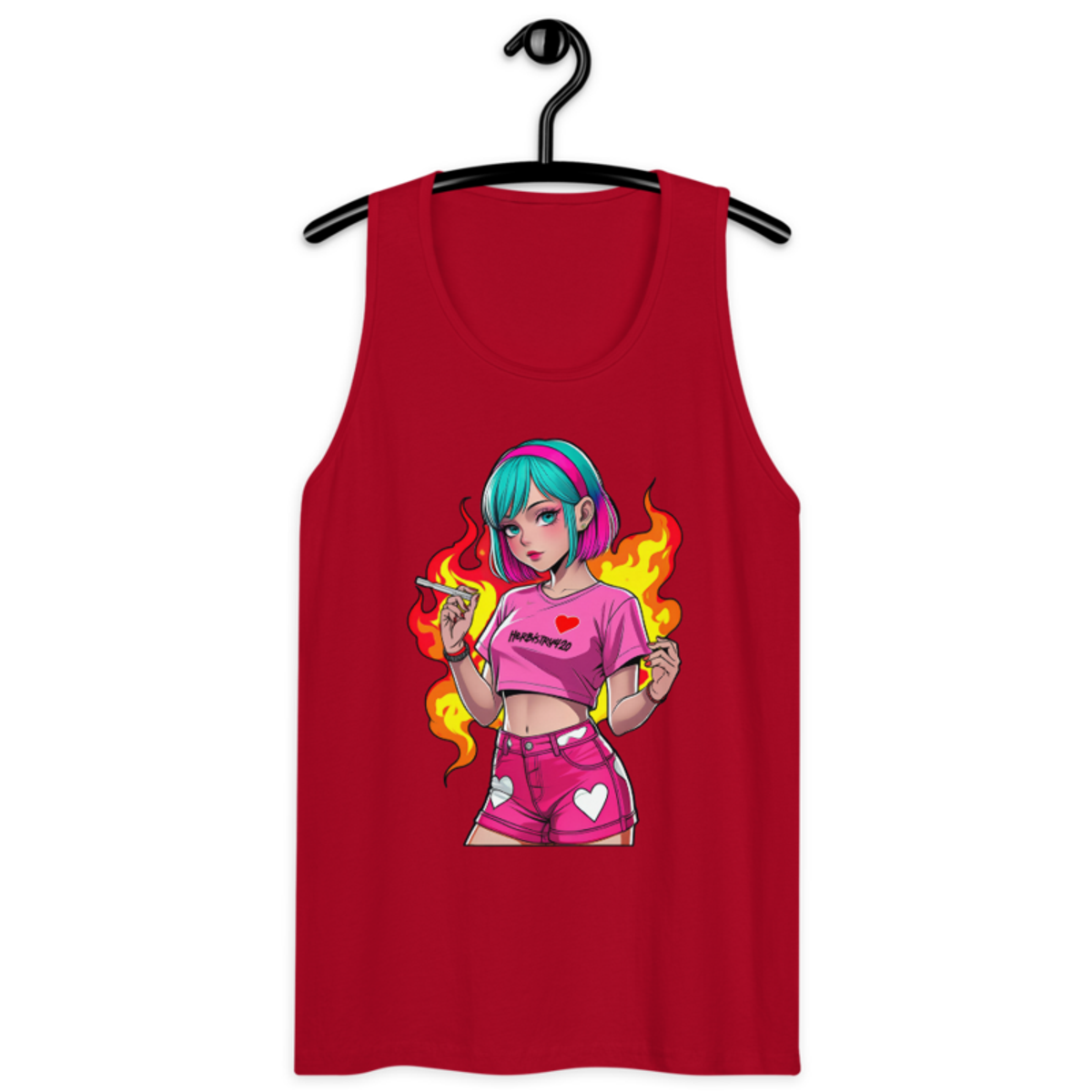 Anime Vape Girl – Men’s premium tank top — red