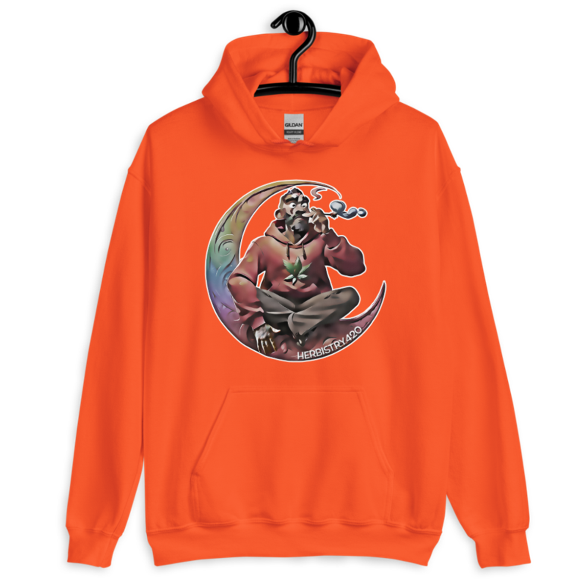 Smoking on the Moon – Unisex Hoodie — orange
