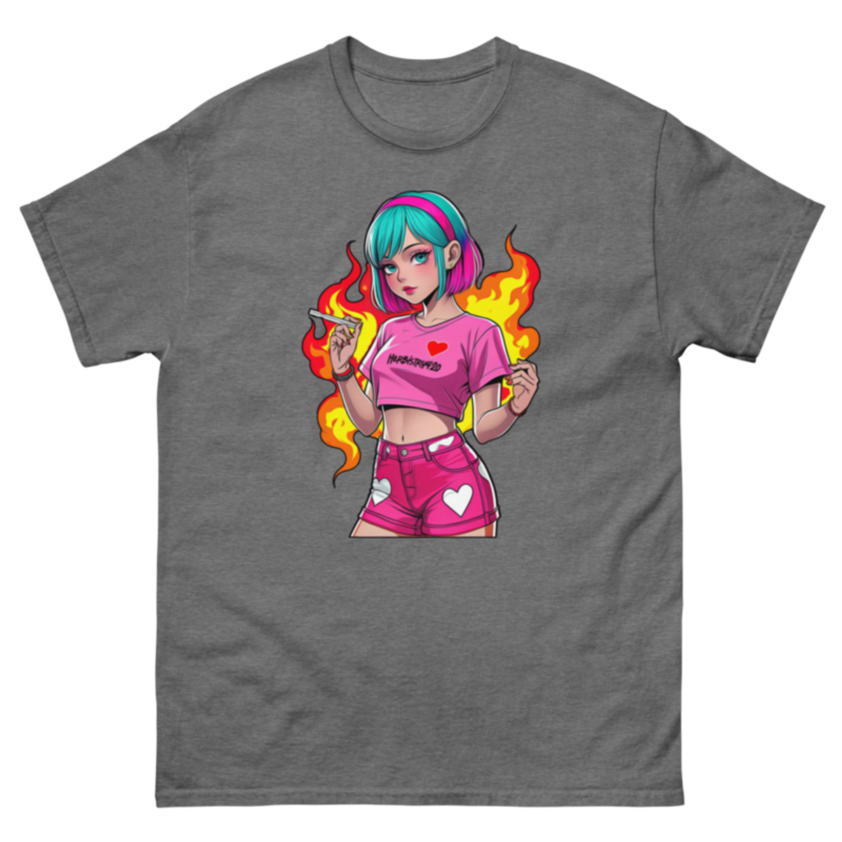 Anime Vape Girl - Unisex classic tee — graphite heather