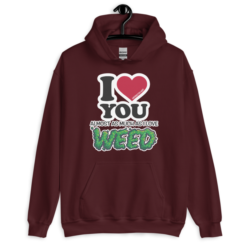I Love You Almost – Unisex Hoodie — maroon