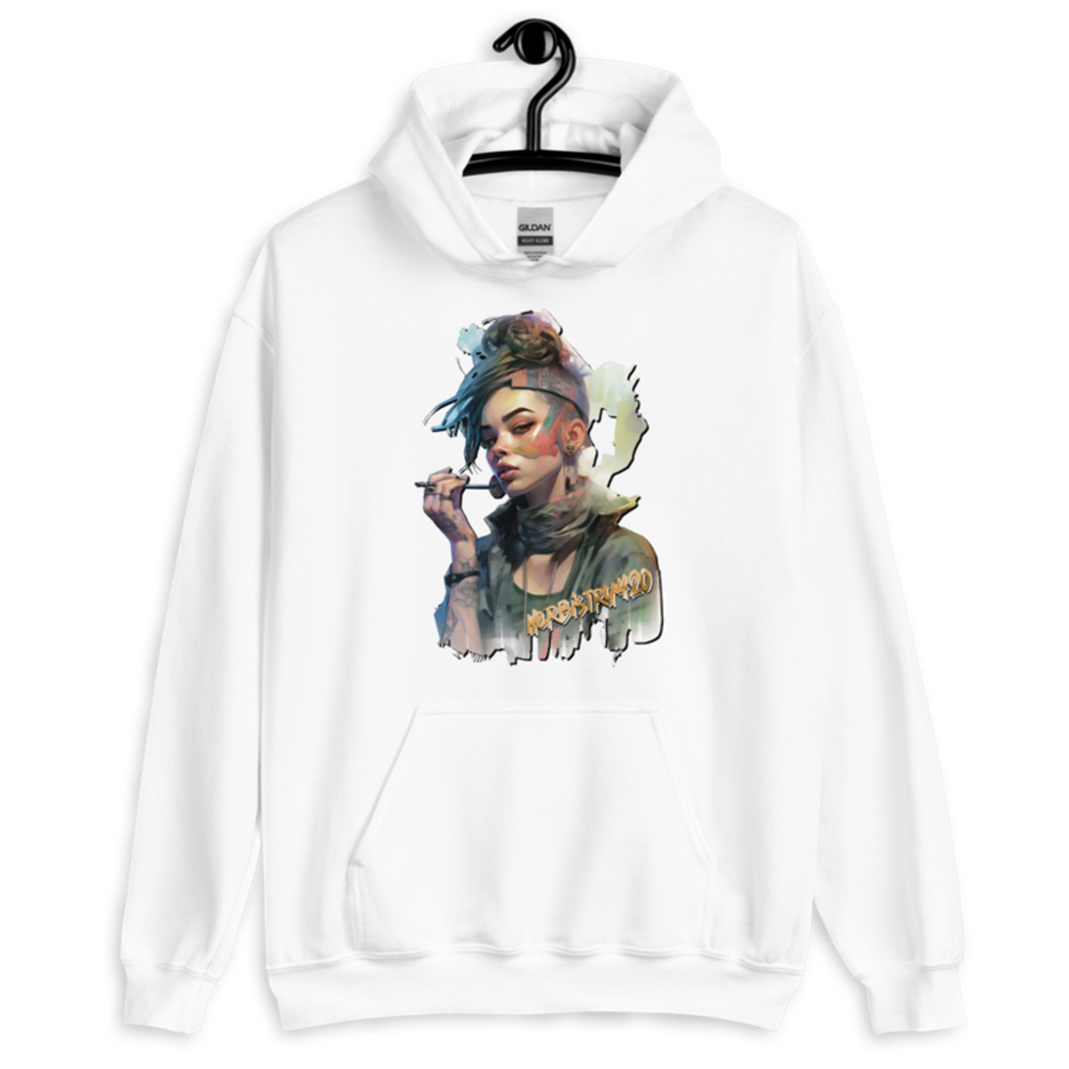 Steampunk Girl 2 – Unisex Hoodie — white