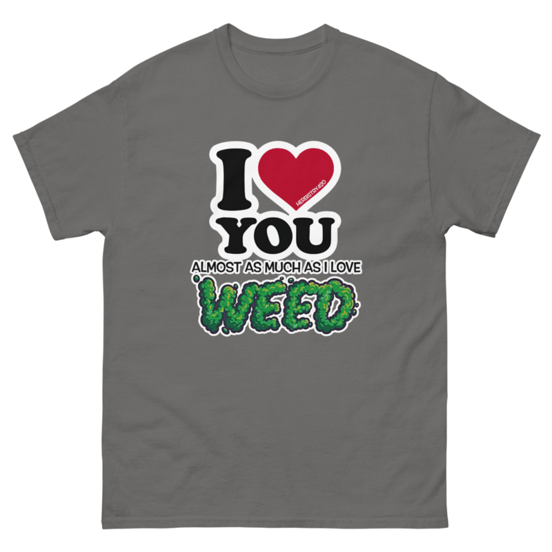 I Love You Almost – Unisex Classic Tee — charcoal