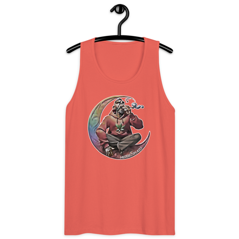 Smoking On The Moon – Men’s premium tank top — coral