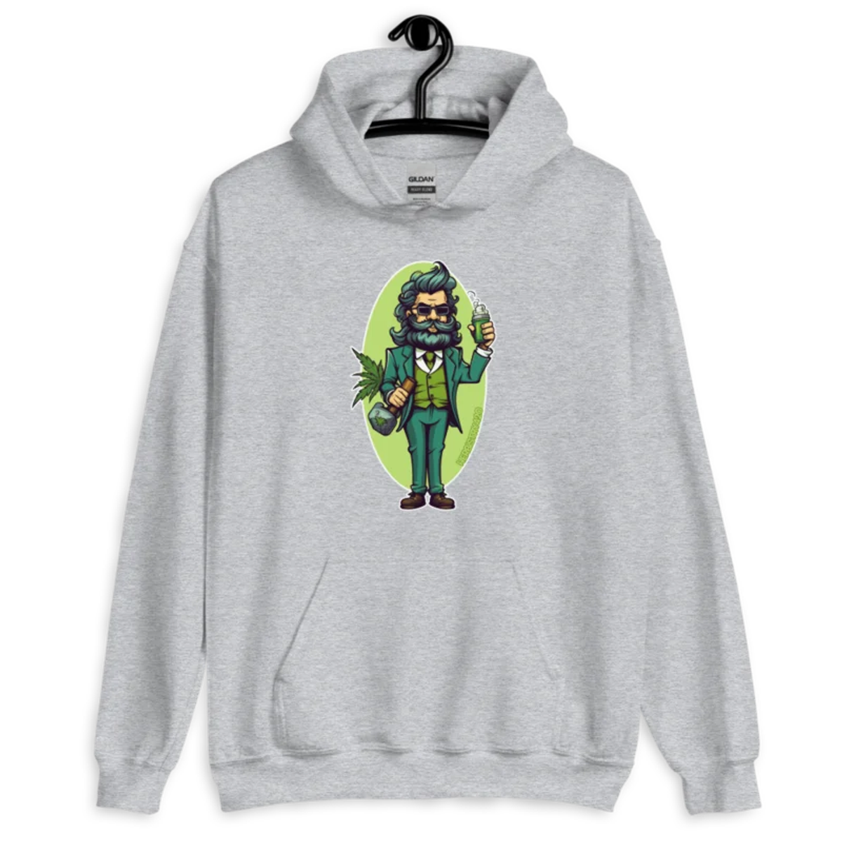 Weed Hipster – Unisex Hoodie — sport grey