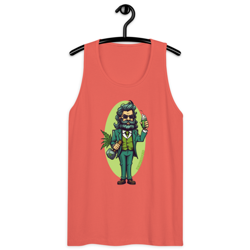 Weed Hipster – Men’s premium tank top — coral