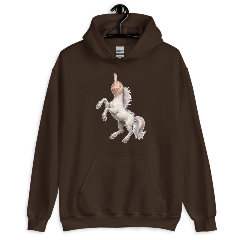 F*ck Unicorn – Unisex Hoodie — dark chocolate
