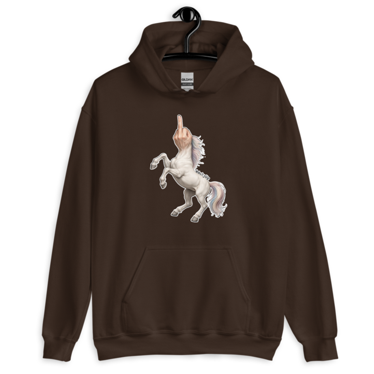 F*ck Unicorn – Unisex Hoodie — dark chocolate