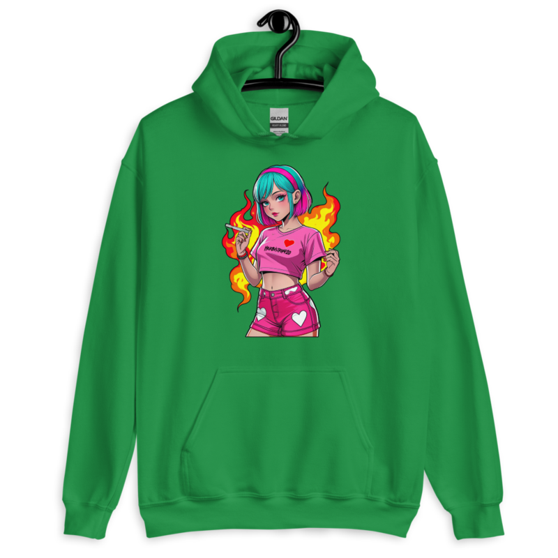 Anime Vape Girl – Unisex Hoodie — irish green