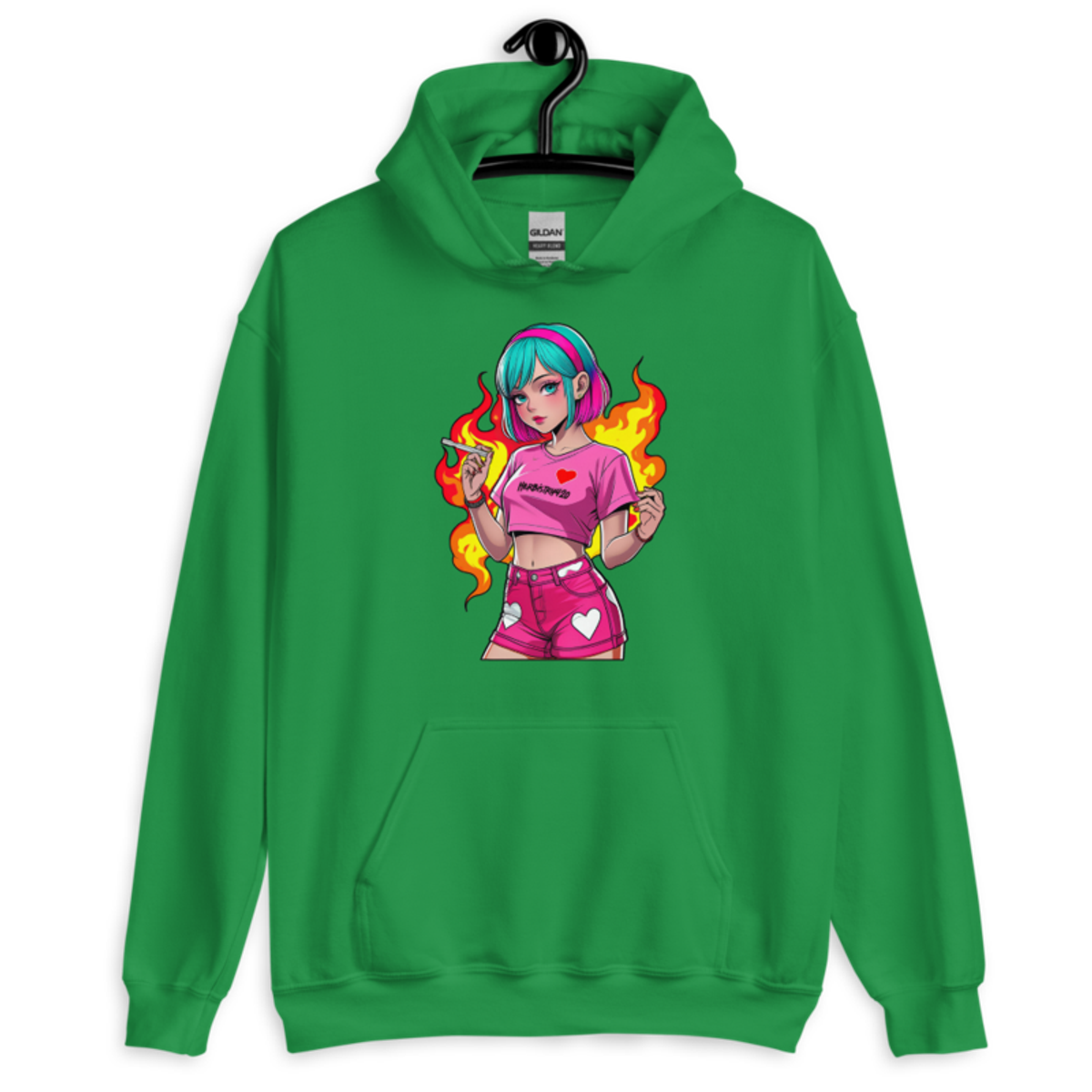 Anime Vape Girl – Unisex Hoodie — irish green