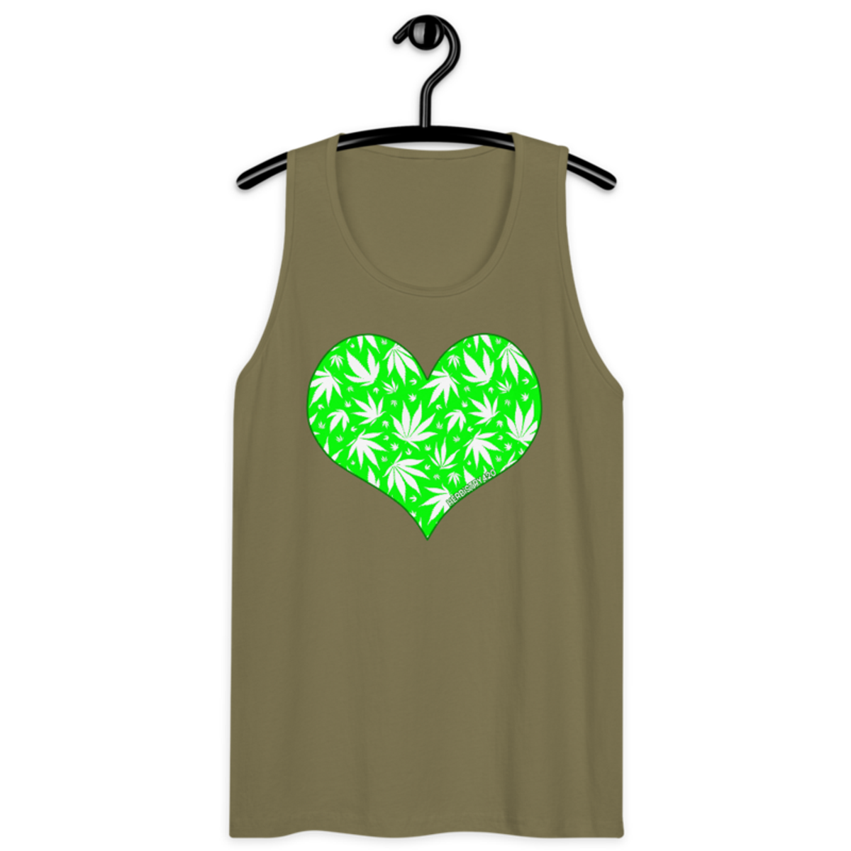 Love Weed – Men’s premium tank top — military green