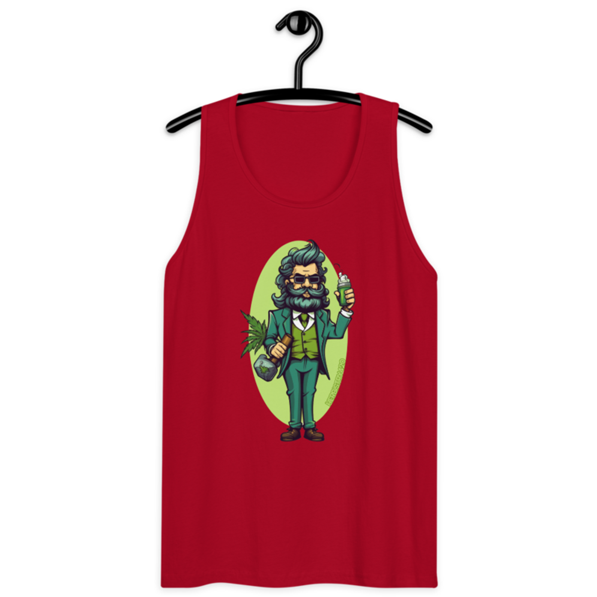 Weed Hipster – Men’s premium tank top — red
