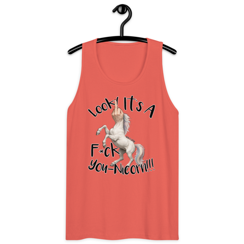 F•ck Unicorn – Men’s premium tank top — coral