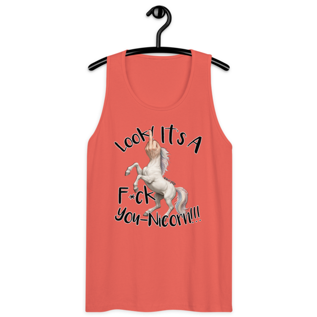 F•ck Unicorn – Men’s premium tank top — coral