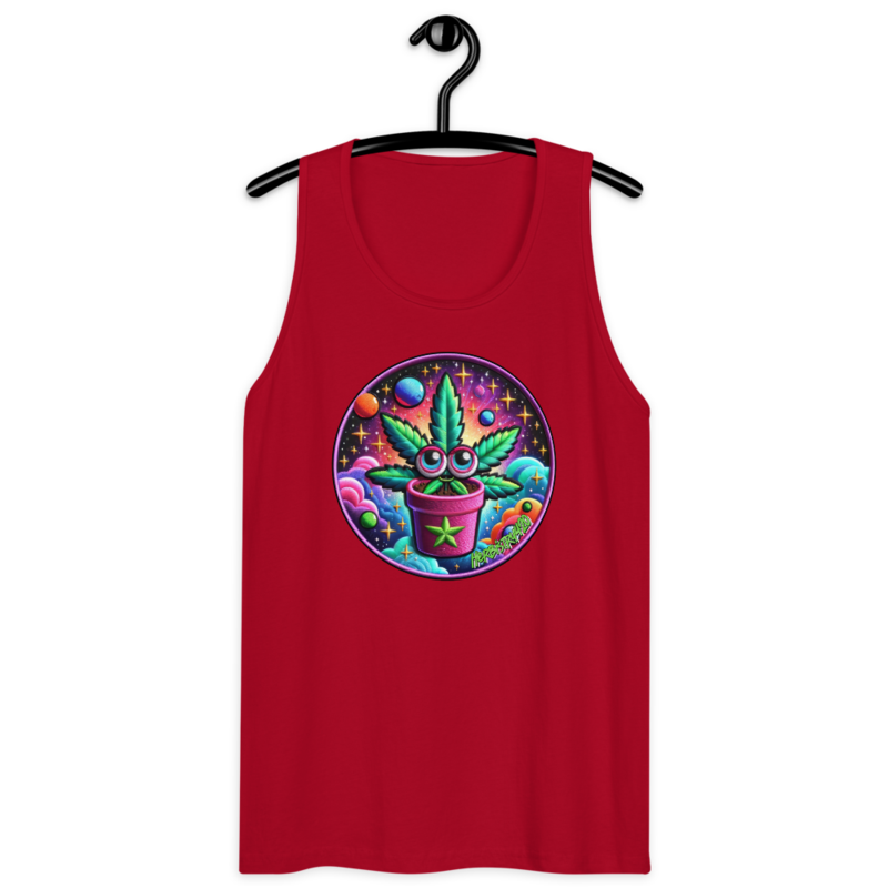 Space Plant – Men’s premium tank top — red