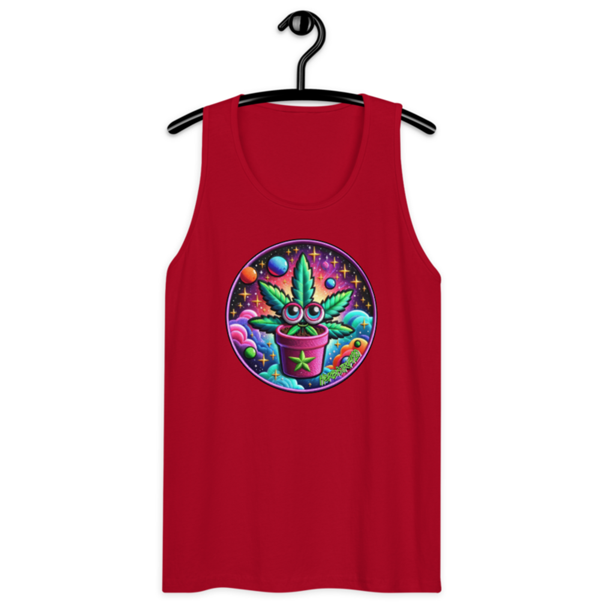 Space Plant – Men’s premium tank top — red