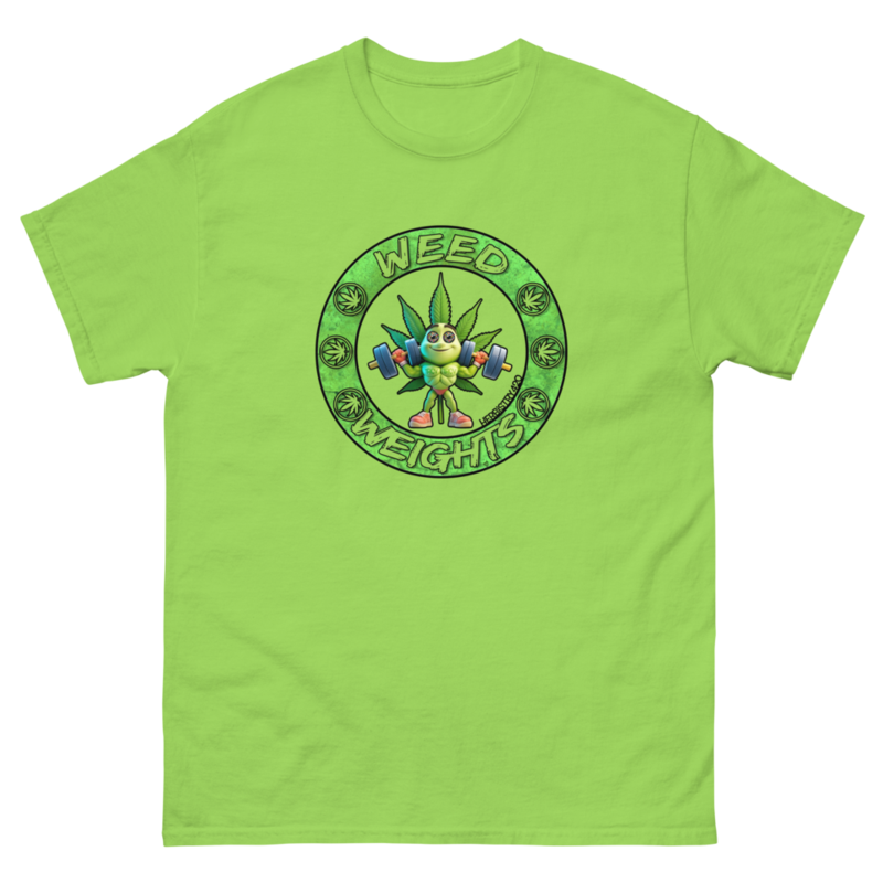 Weed & Weights – Unisex Classic Tee — lime