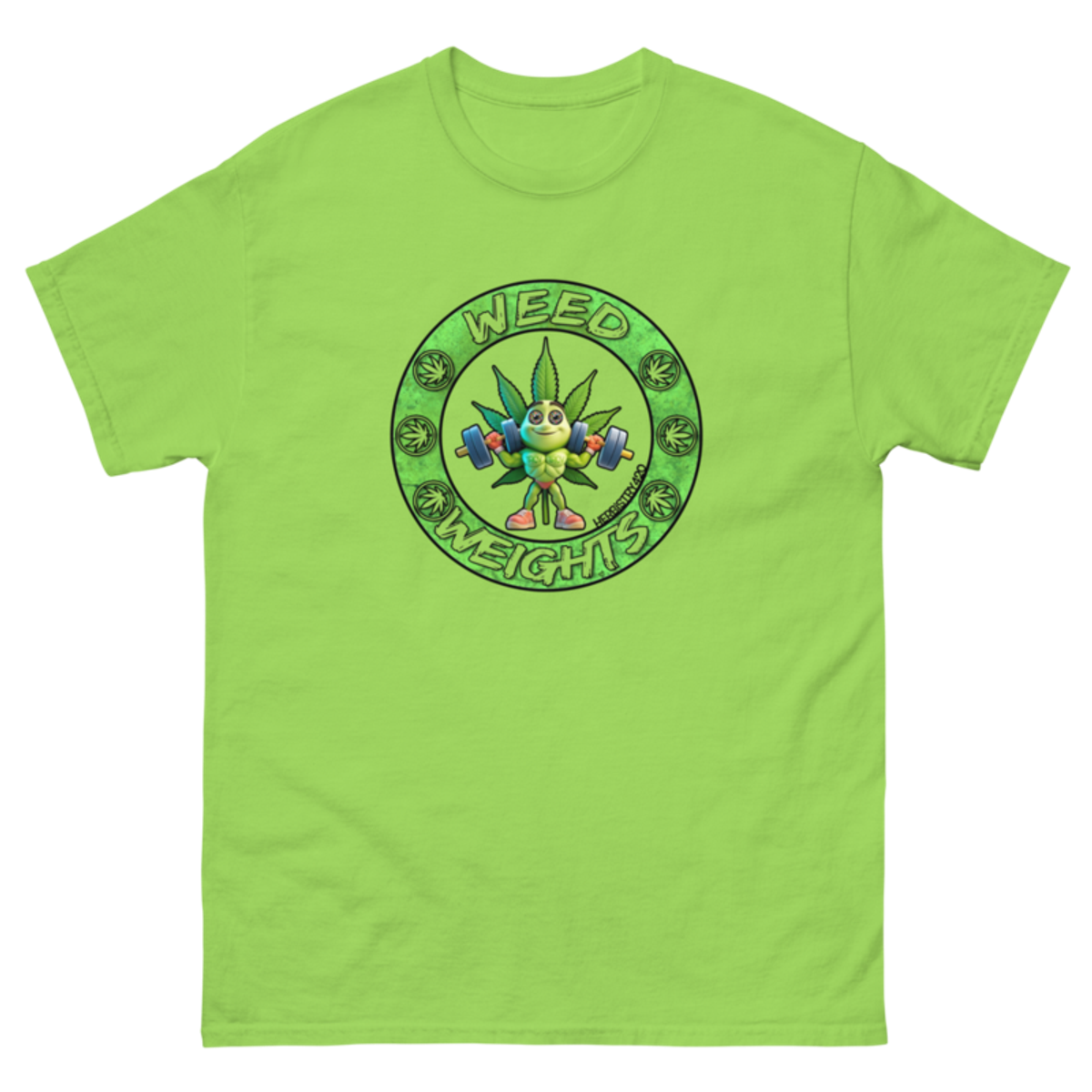 Weed & Weights – Unisex Classic Tee — lime