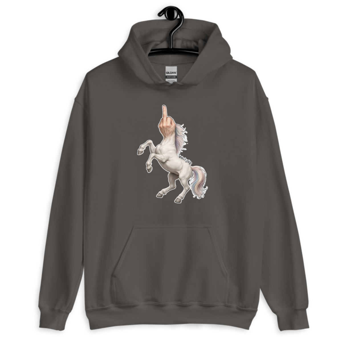 F*ck Unicorn – Unisex Hoodie — charcoal