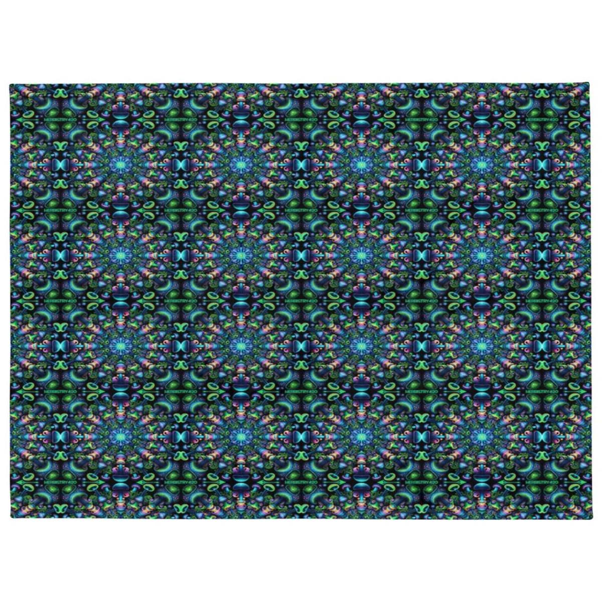 I Love Shrooms – Throw Blanket — flat