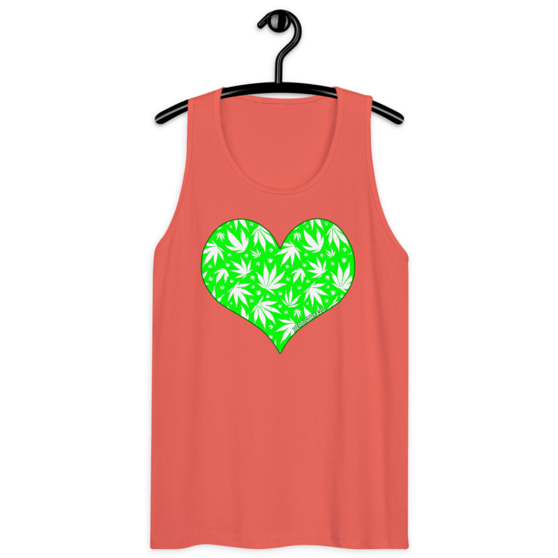 Love Weed – Men’s premium tank top — coral