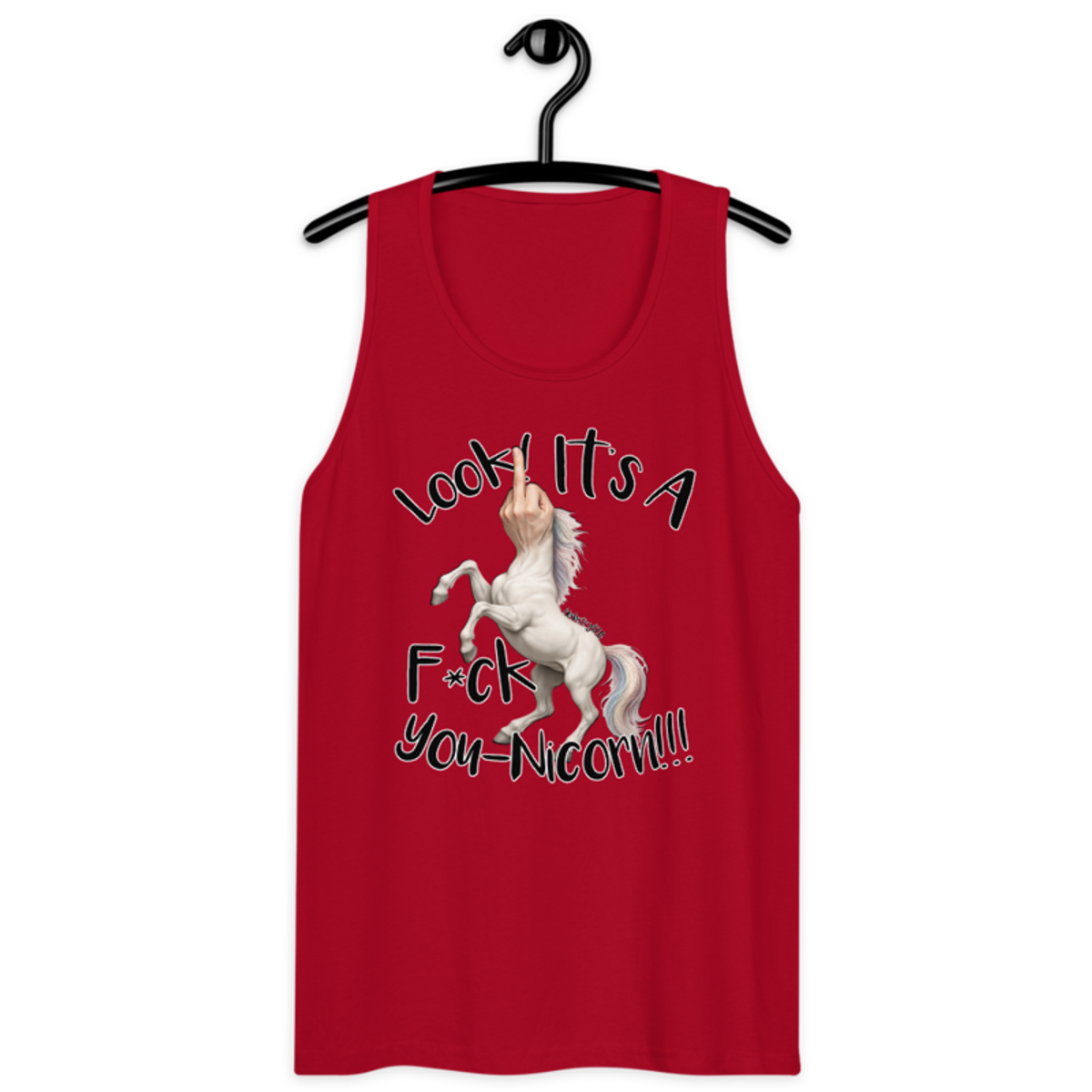 F•ck Unicorn – Men’s premium tank top — red