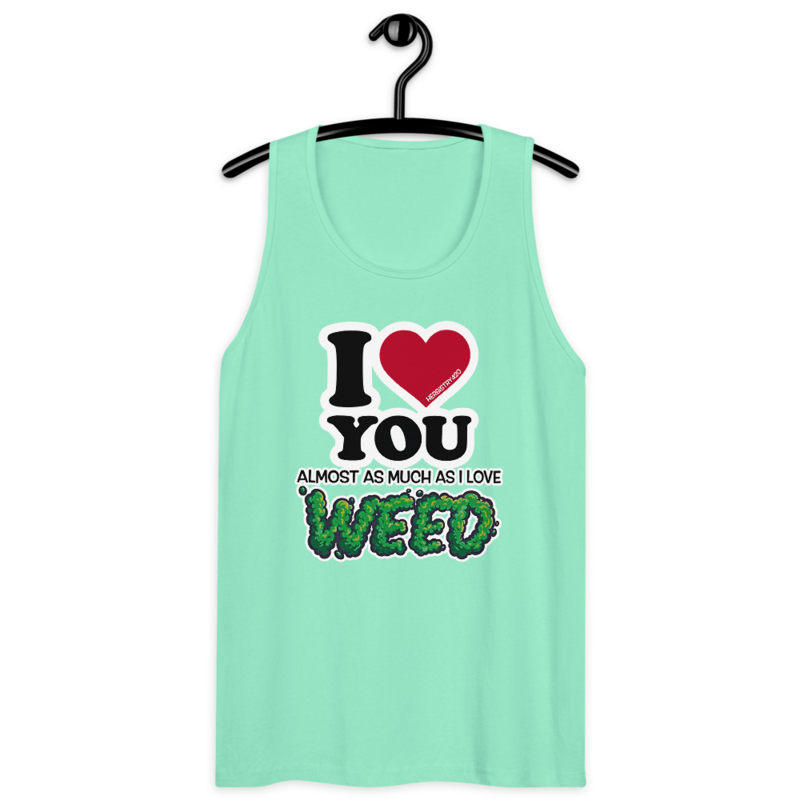I Love You Almost – Men’s premium tank top — mint