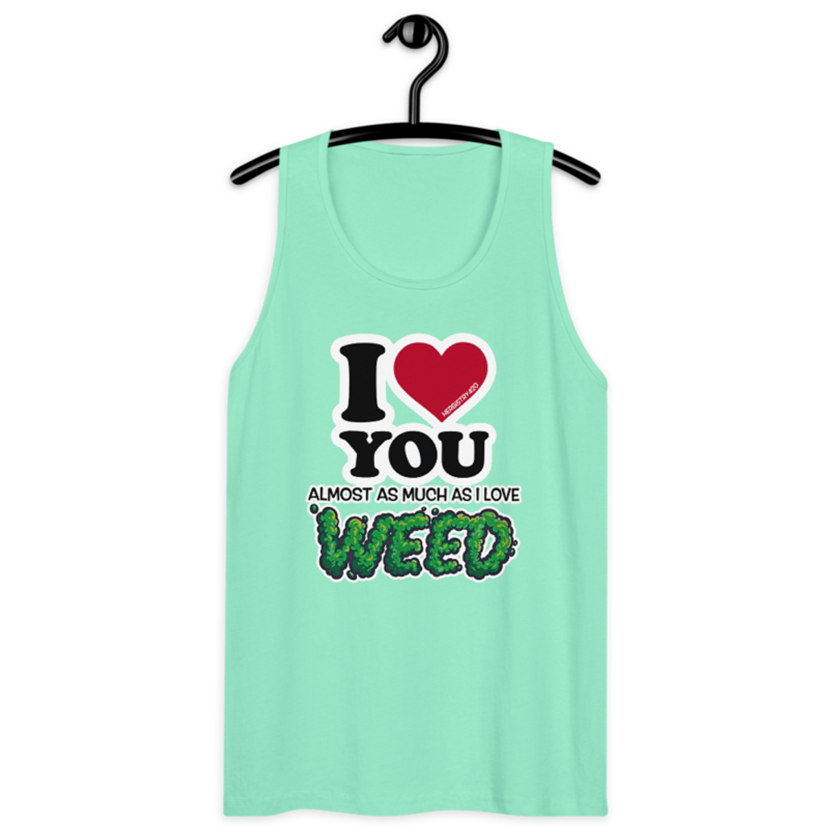 I Love You Almost – Men’s premium tank top — mint