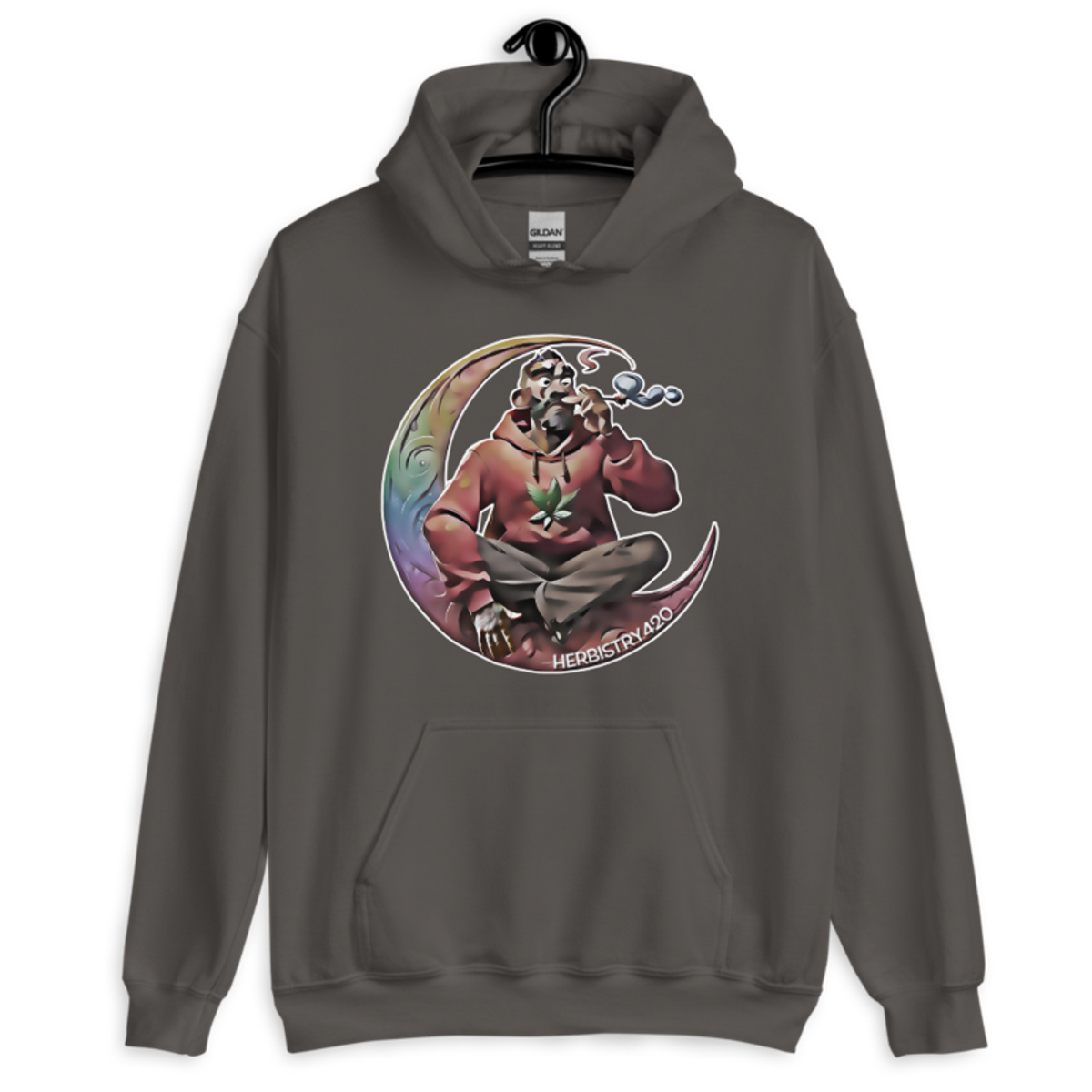 Smoking on the Moon – Unisex Hoodie — charcoal