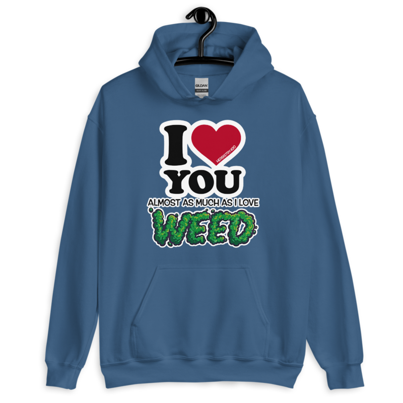 I Love You Almost – Unisex Hoodie — indigo blue