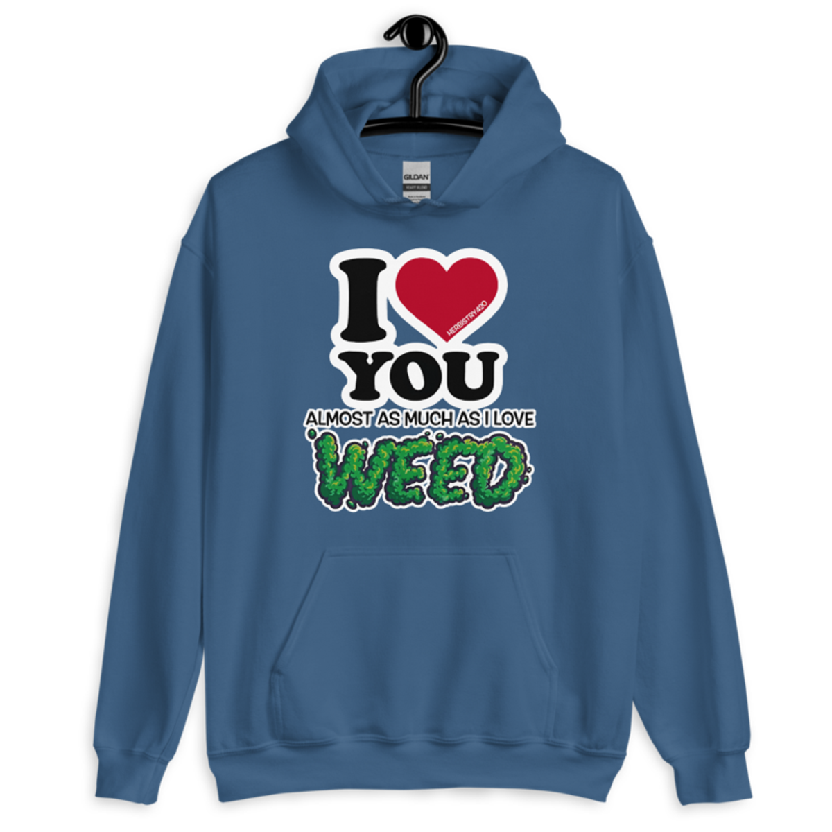 I Love You Almost – Unisex Hoodie — indigo blue