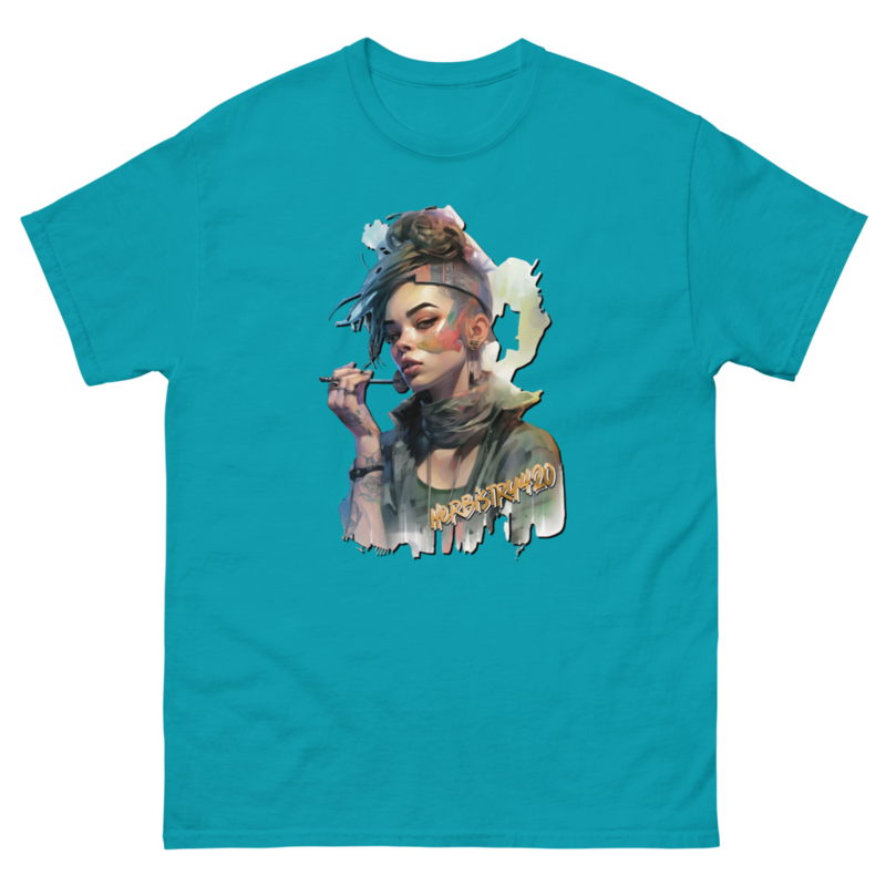 Steampunk Girl 2 – Unisex Classic Tee — tropical blue