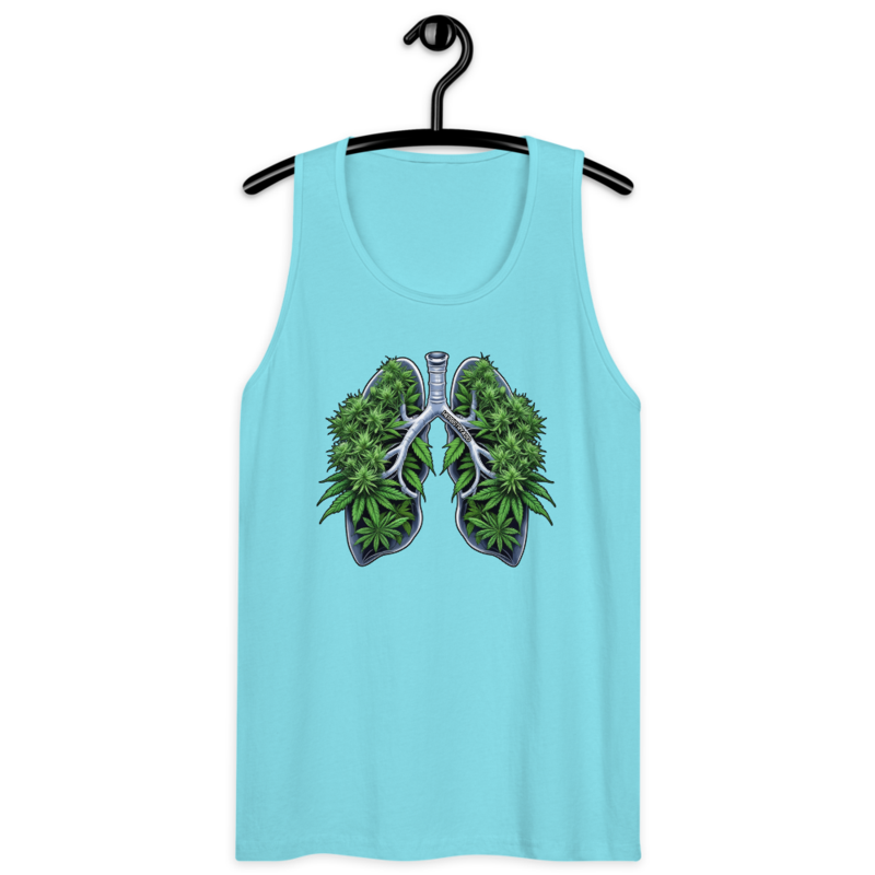 Weed Lungs – Men’s premium tank top — pacific blue