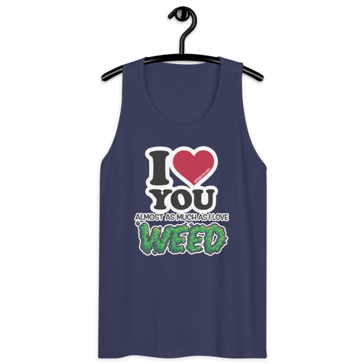 I Love You Almost – Men’s premium tank top — harbor blue