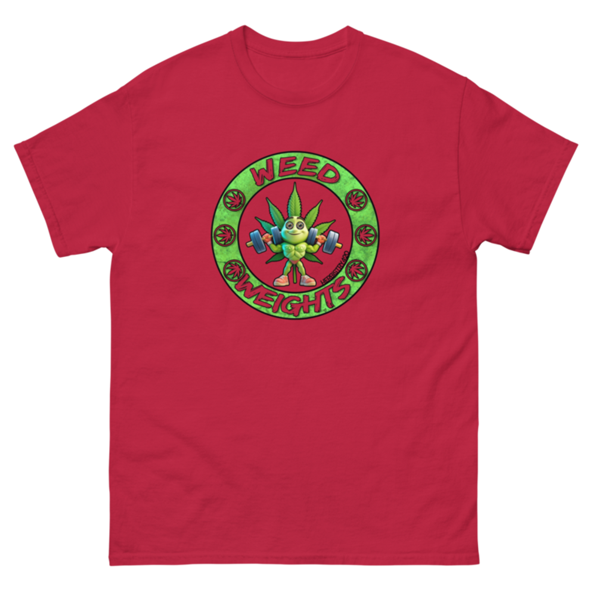Weed & Weights – Unisex Classic Tee — cardinal
