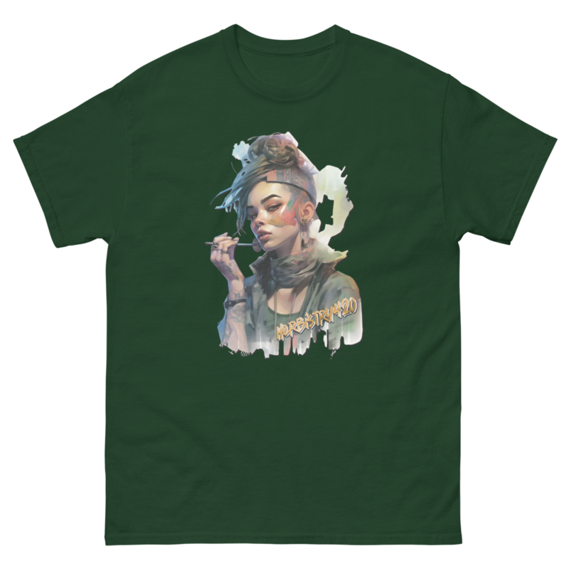 Steampunk Girl 2 – Unisex Classic Tee — forest green