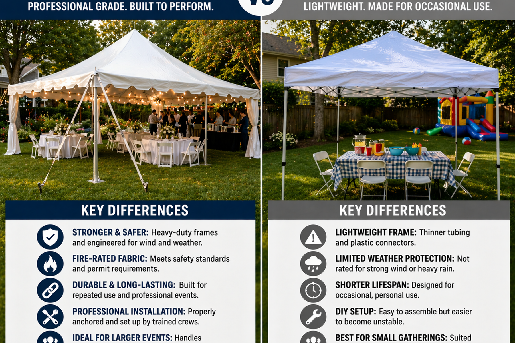 Commercial v Residential Tents