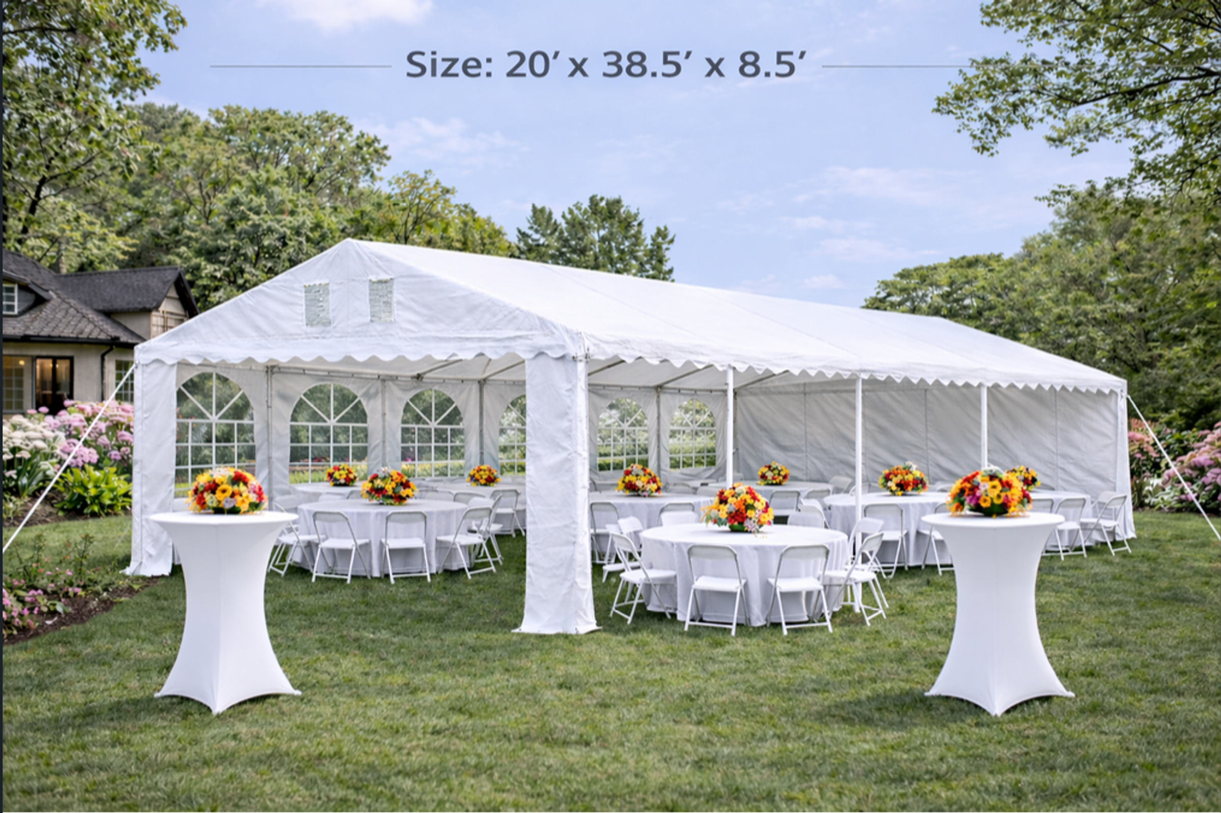 20 x 40 frame tent for large party rental package