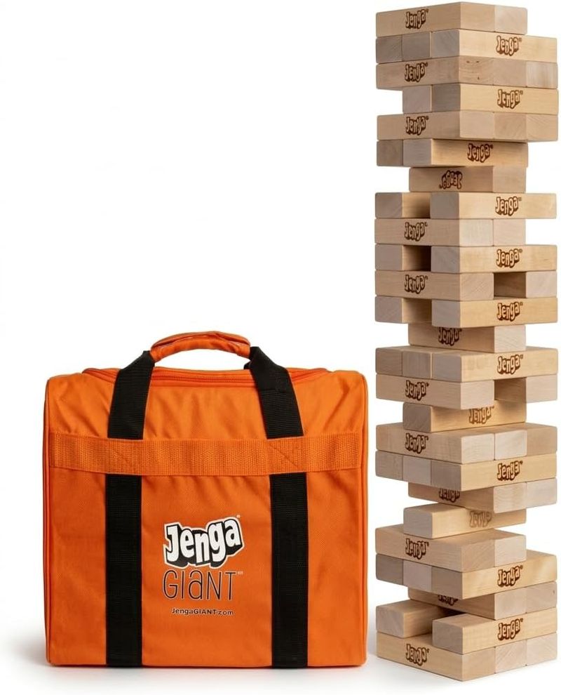 Bring big laughs and friendly competition to your next event with our Giant Jenga Yard Game! Perfect for backyard parties and family gatherings. This oversized classic is a crowd favorite. Players take turns removing wooden blocks and stacking them higher—until the tower topples!  This game is sure to keep guests entertained for hours. Great for all ages, easy to set up and play, perfect for any celebration.