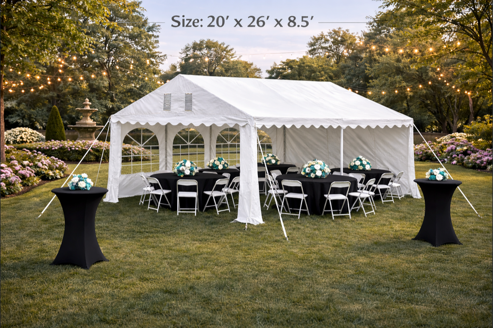 20 by 26 frame tent for medium backyard party package