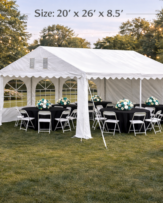 20 by 26 frame tent for medium backyard party package