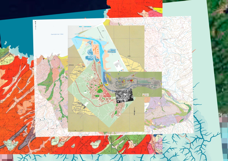 © Collage cartográfico de Avilés. Elisa Cuesta, 2024