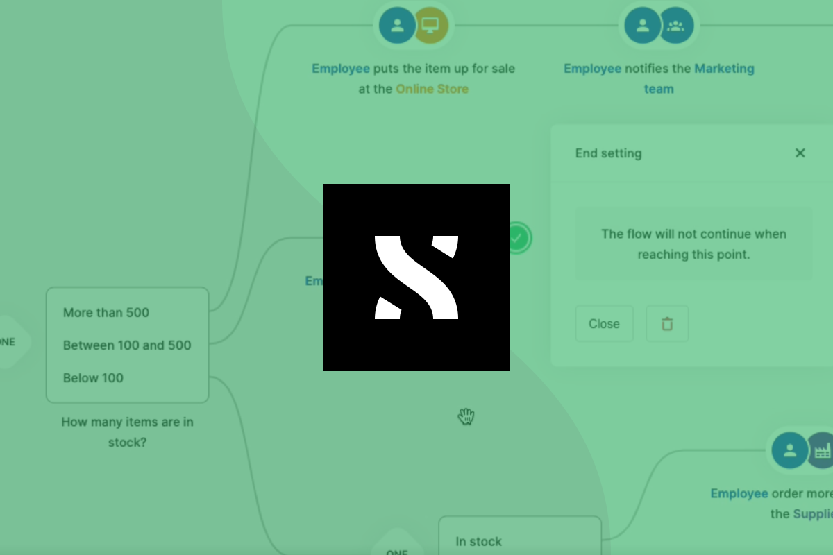 Black ShiftX logo on transparent green overlay, and a barely visible ShiftX flow in the background