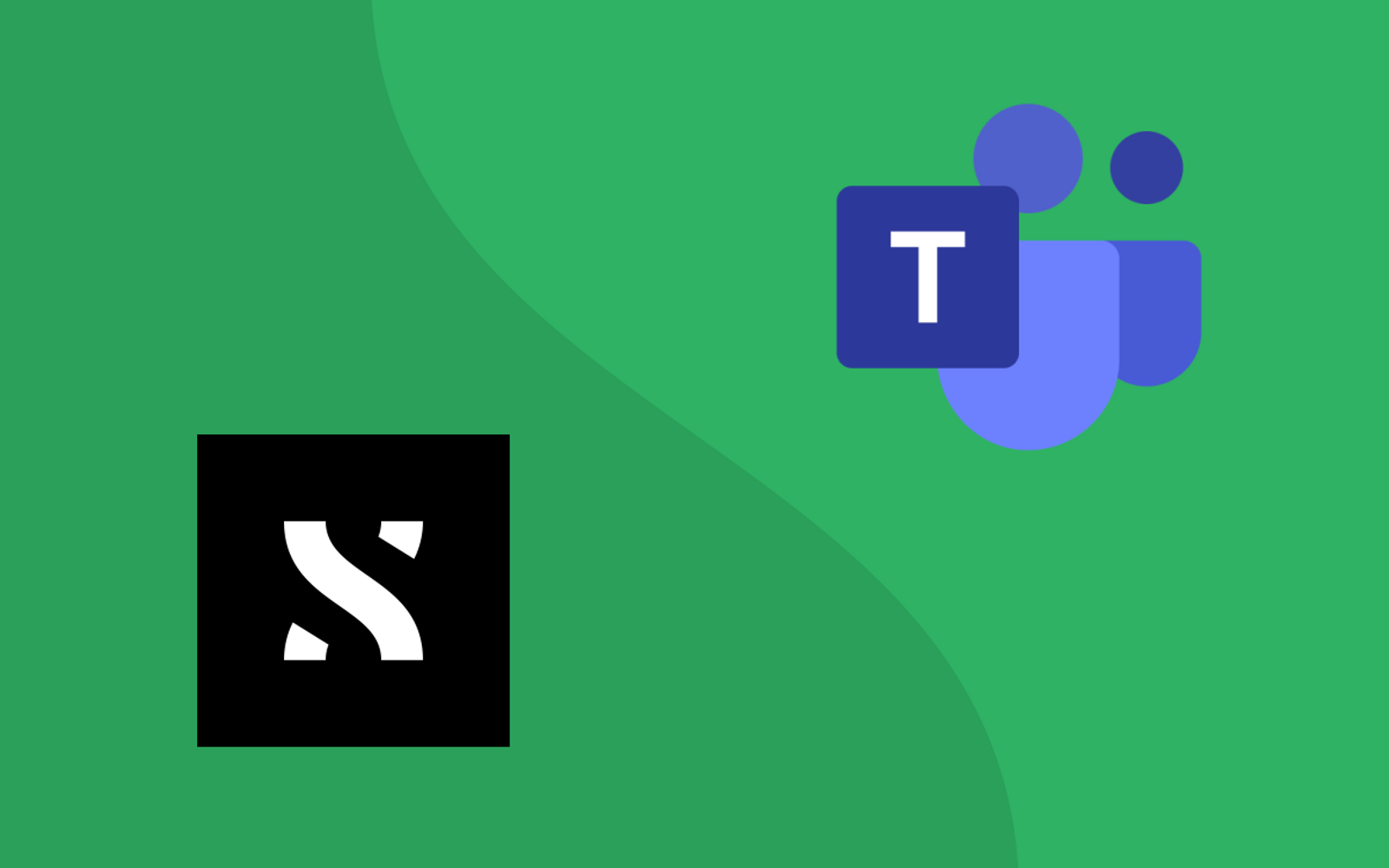 Logos of ShiftX and Microsoft Teams on a green background