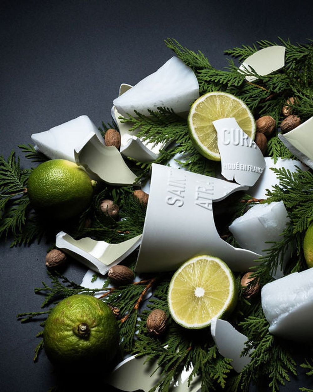Saint Atra Cura Grande Bougie Bergamote Cyprès matt neutral ceramic candle, Grasse perfumers Haute-Savoie