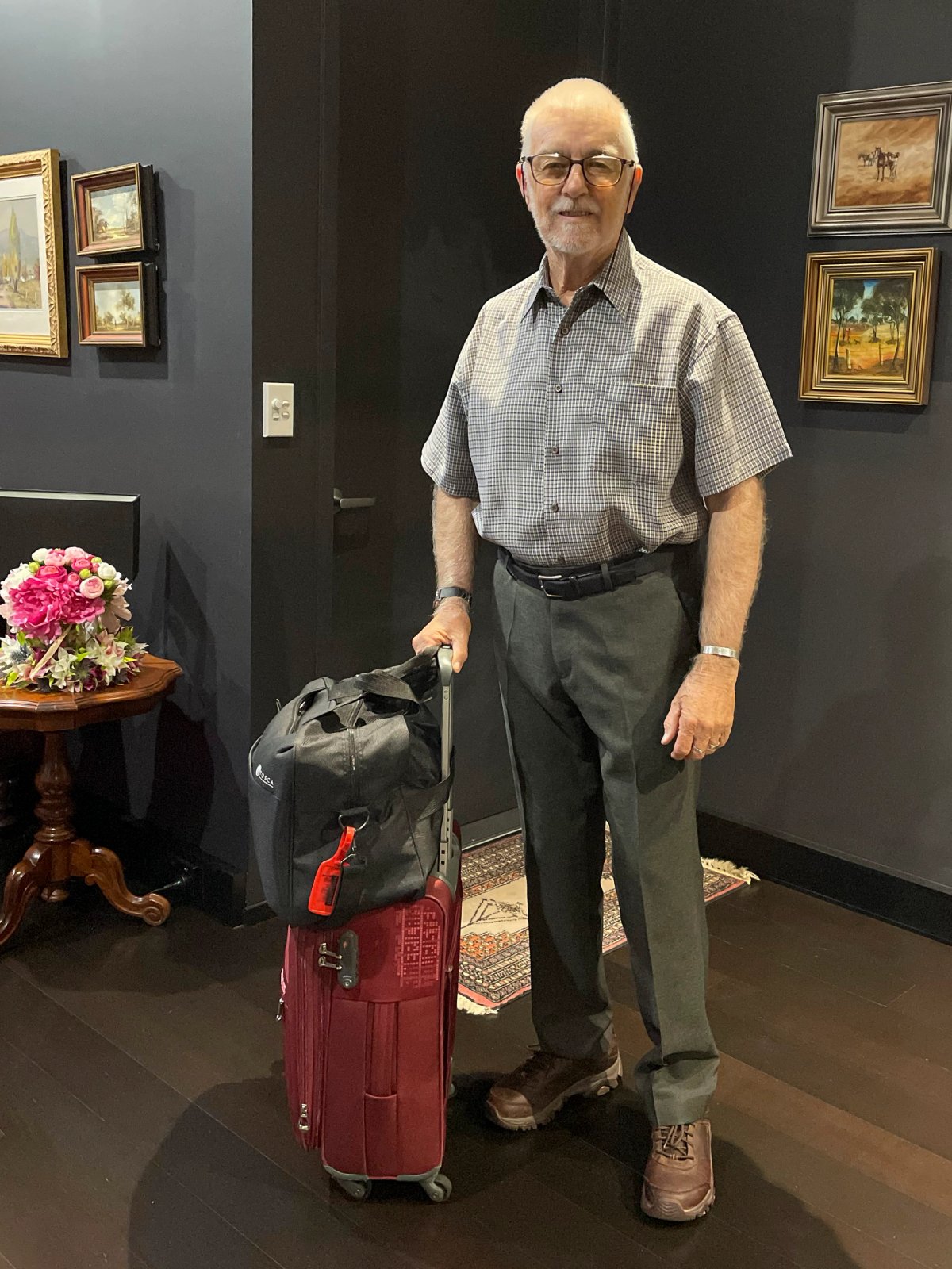 Packed and ready to travel with carry-on luggage