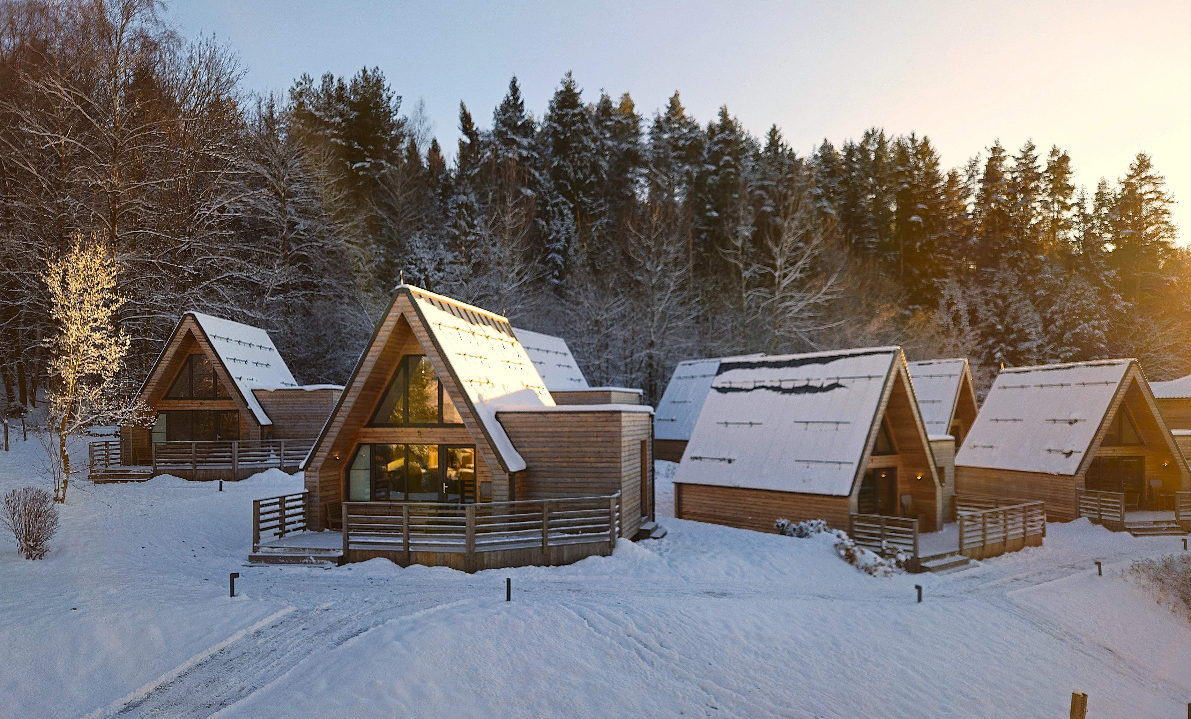 Chalet village in winter